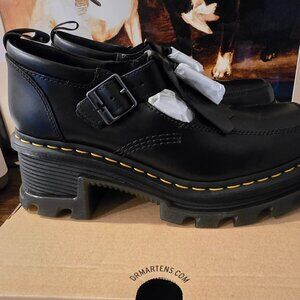 Dr. Martens Women's Corran Leather Mary Jane Heeled Shoes Black Atlas Sz 10 NEW